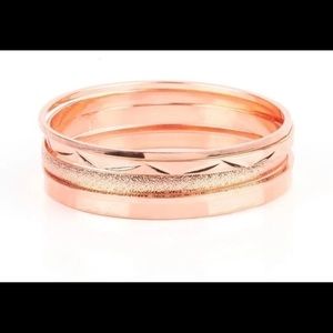 Set Of 5 Rosegold Bangle Bracelets